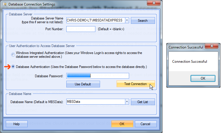 database authentication